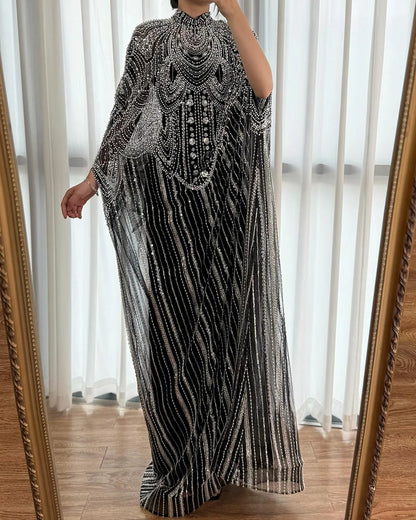 Luxury Champagne Kaftan Evening Gown Wedding Formal Dress LA72945 - SERENE HILL