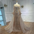 Luxury Arabic Nude Evening Dress Long Sleeve Overskirt LA72971 - SERENE HILL