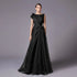 Burgundy Elegant A-Line Evening Dress with Draped Shoulder LA72944 - SERENE HILL