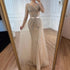 Luxury Nude Beaded Evening Dress with Detachable Overskirt LA73156 - SERENE HILL