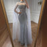 Luxury Turquoise Crystal Beaded Evening Dress with Cape LA73202 - SERENE HILL