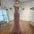 Luxury Nude Beaded High Neck Mermaid Evening Dress LA72897 - SERENE HILL