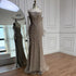 Luxury Caramel Crystal Beaded Mermaid Evening Gown with Gloves LA73186 - SERENE HILL