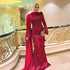 Modest Wine Red 3D Flower Mermaid Evening Dress LA72954A - SERENE HILL