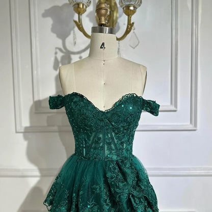 SERENE HILL A-Line/Princess Tulle Lace er Court Train Prom Dress With Ruffles Sequins LA72586 - SERENE HILL