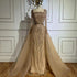 Modest Green Mermaid Evening Dress with Overskirt LA72710 - SERENE HILL