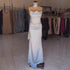 Luxury Blue Mermaid Crystal Beaded Satin Evening Dress LA73175 - SERENE HILL
