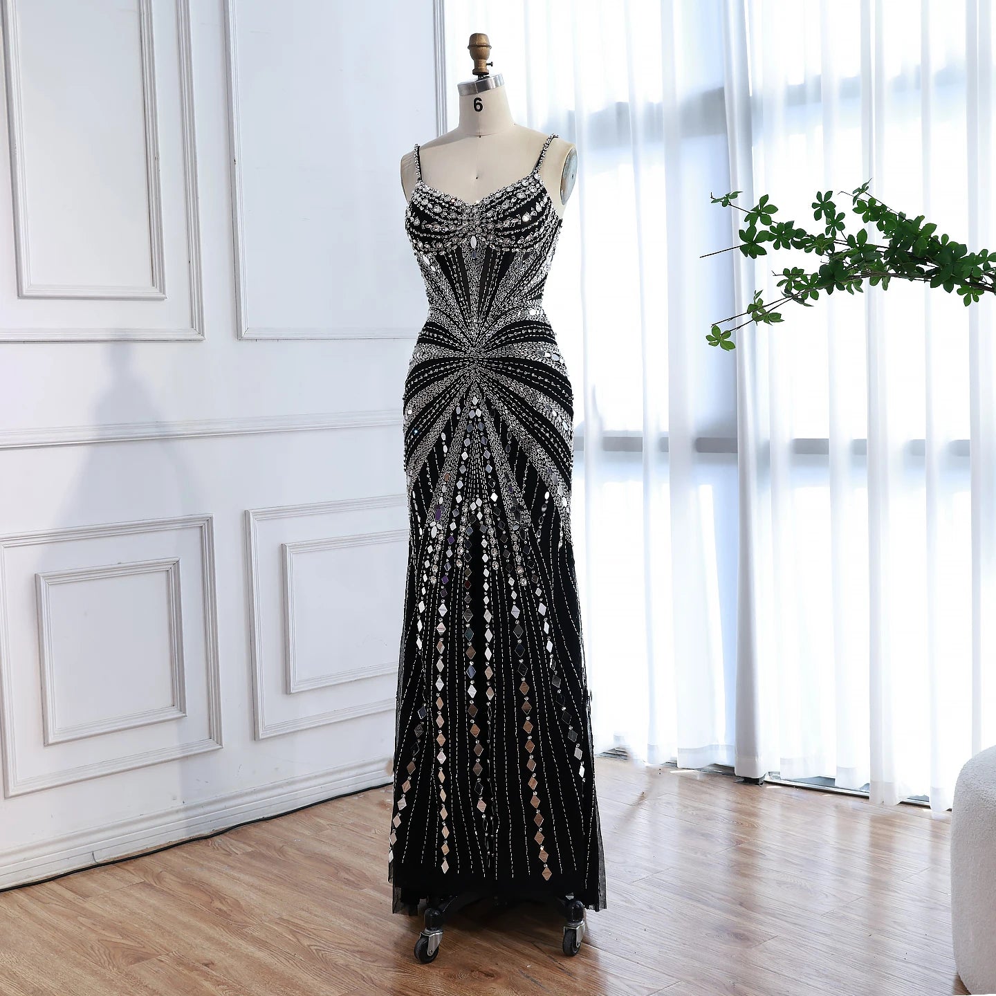 Luxury Nude Corset Beaded Mermaid Prom Dress LA72803A - SERENE HILL
