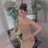 Luxury Nude Crystal Beaded Mermaid Evening Gown with Gloves LA73138 - SERENE HILL