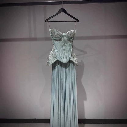 Luxury Turquoise Two Pieces Corset Evening Dress LA73360 - SERENE HILL