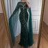 Luxury Green Beaded Mermaid Dress with Cape Sleeves LA73115 - SERENE HILL