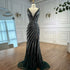 Luxury Green Beaded Mermaid Prom Dress with Split LA72613 - SERENE HILL