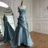 Luxury Dubai Saudi Pink Ruched Appliques Satin Mermaid Evening Dress Gown Lace-Up Back for Formal Occasion LA72740 - SERENE HILL