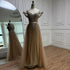 Luxury Nude Arabic Crystal Beaded Mermaid Off Shoulder Evening Dress LA73128 - SERENE HILL