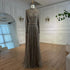 Modest Luxury Caramel Beaded Long Sleeve Evening Dress LA72569A - SERENE HILL