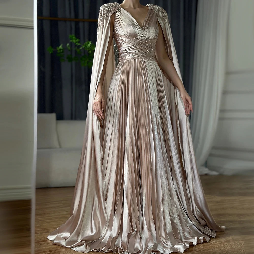 rose gold and silver dress Rose Gold Silver Prom Dress, Long Sleeves Dubai Evening Dresses, Musli Frisco Dresses