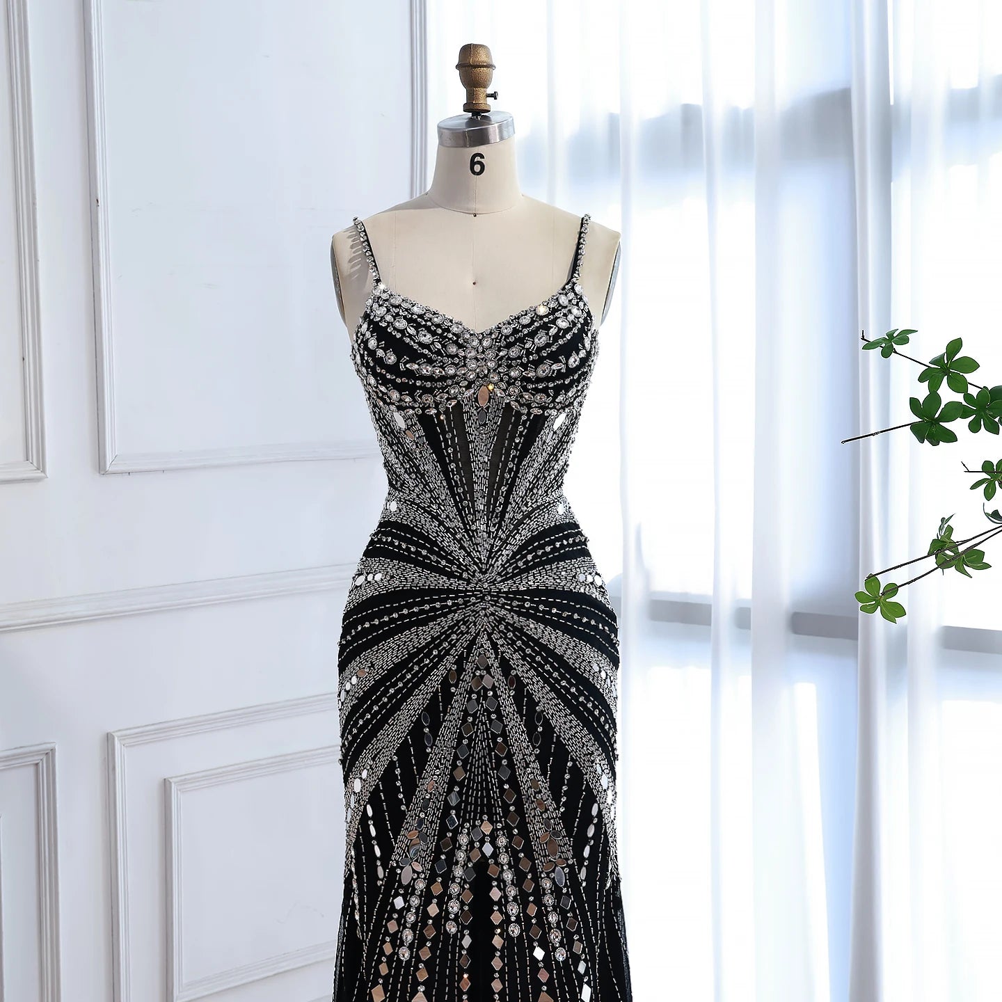 Luxury Nude Corset Beaded Mermaid Prom Dress LA72803A - SERENE HILL
