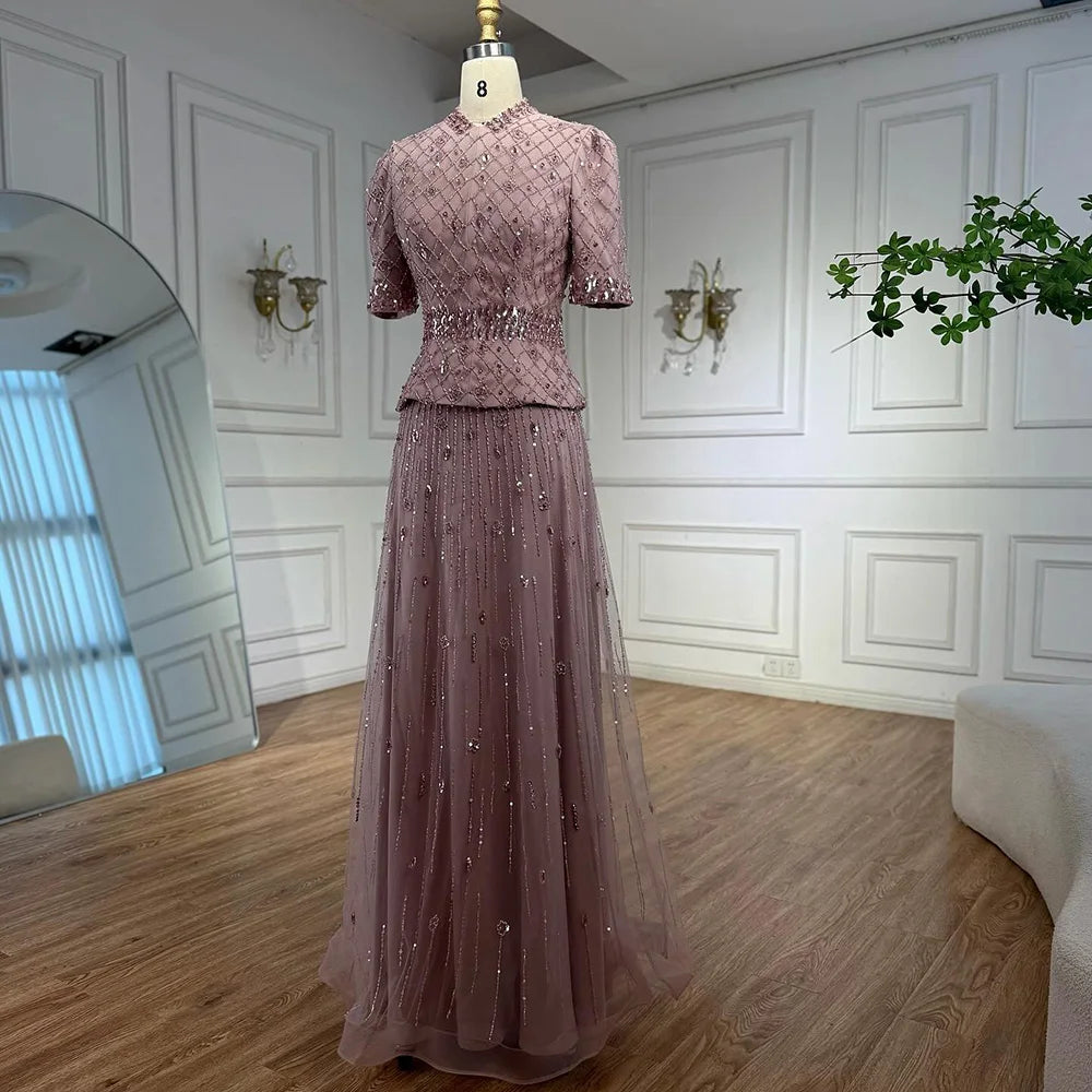 Luxury Designer Arabic Pink Evening Dress LA72955 – SERENE HILL