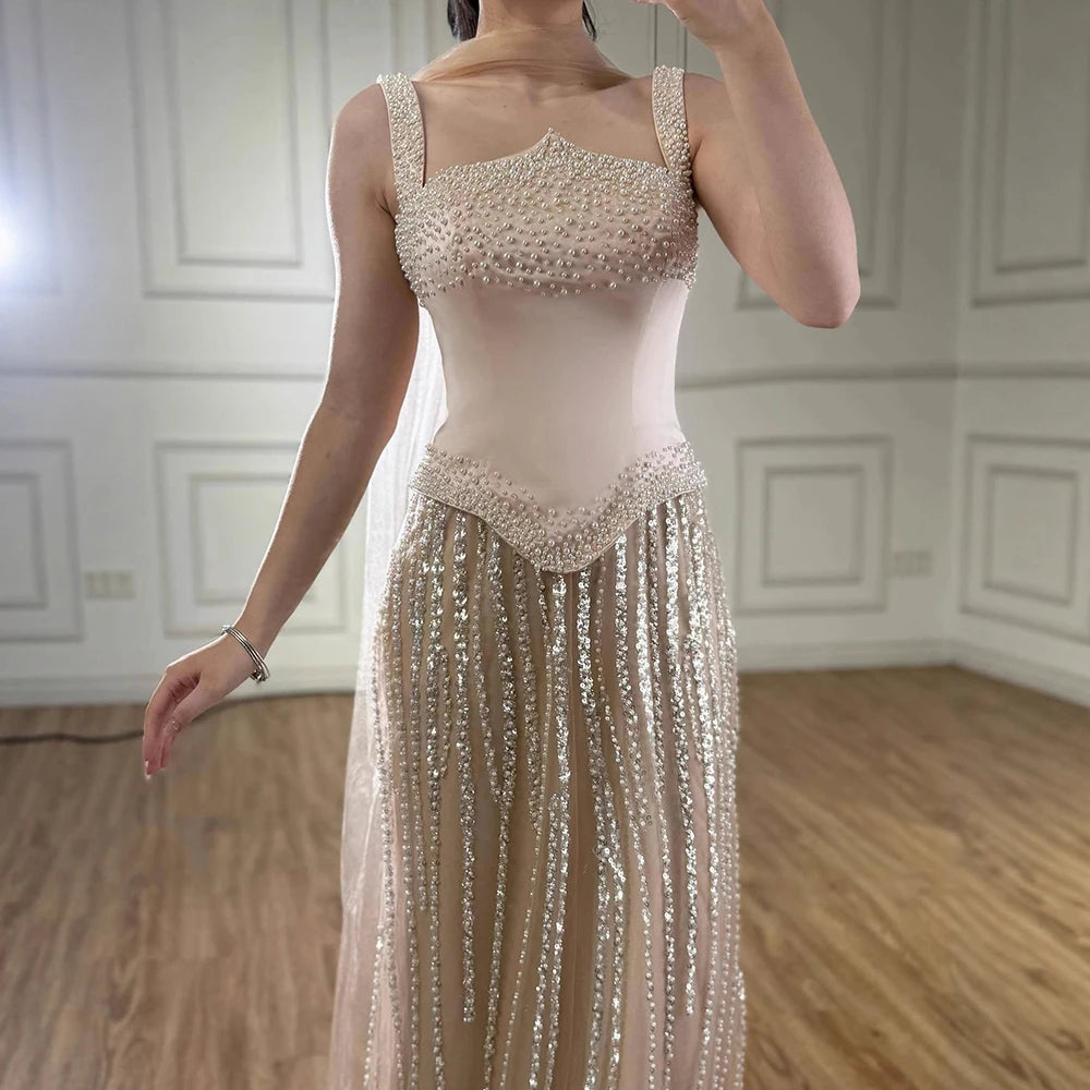 Glamorous Mermaid Evening Dress with Pearls LA73070 - SERENE HILL