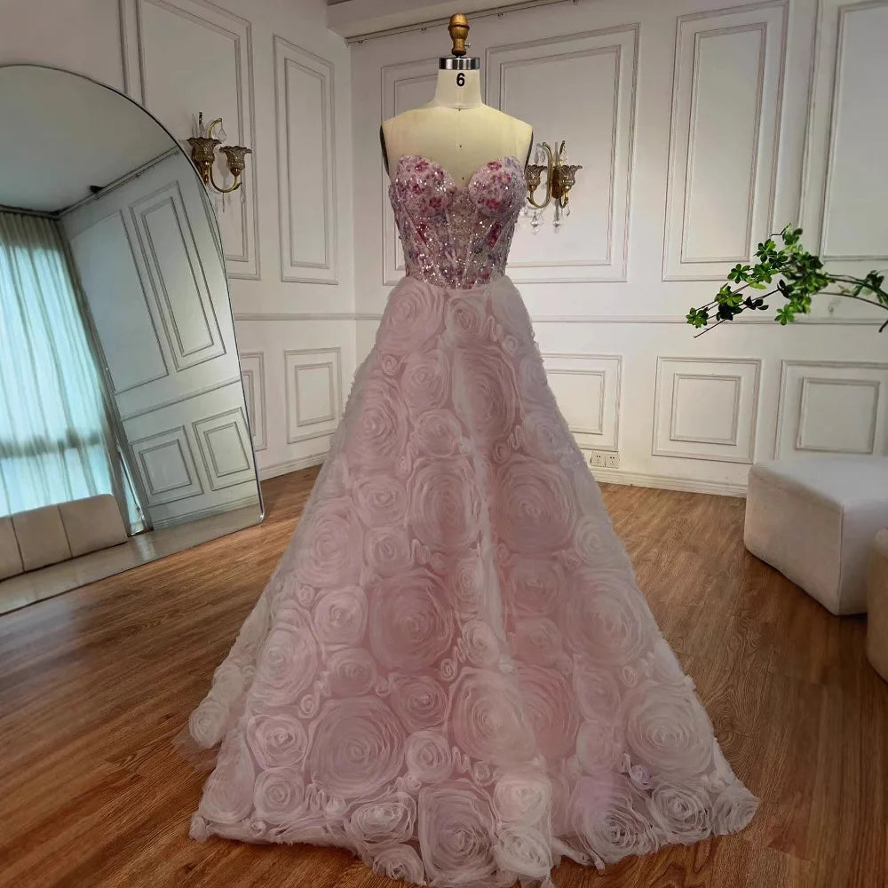 Luxury Floral Pink Prom Dress 2025 Serene Hill LA72961 - SERENE HILL