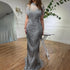 Serene Hill Grey Mermaid Luxury Evening Dresses Gowns Cap Sleeves Beading Tassel Sexy For Women Party 2025 LA70529 - SERENE HILL
