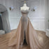 Luxury Dubai Nude Beaded Mermaid Evening Dress with Overskirt LA72811 - SERENE HILL