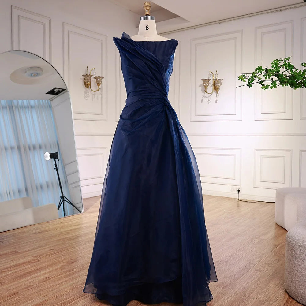 Burgundy Elegant A-Line Evening Dress with Draped Shoulder LA72944 - SERENE HILL