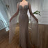 Luxury Caramel Crystal Beaded Mermaid Evening Dress with Cape LA72575D - SERENE HILL