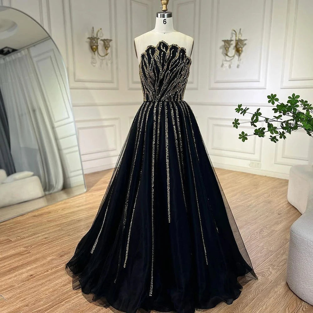 Luxury Dubai Beaded Lilac Evening Dress Elegant Scalloped LA71643 - SERENE HILL