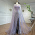 Luxury Crystal Yellow Evening Dress with Cape Sleeves LA72085 - SERENE HILL
