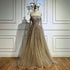 Luxury Caramel Evening Dress with Cape sleeves LA72957 - SERENE HILL
