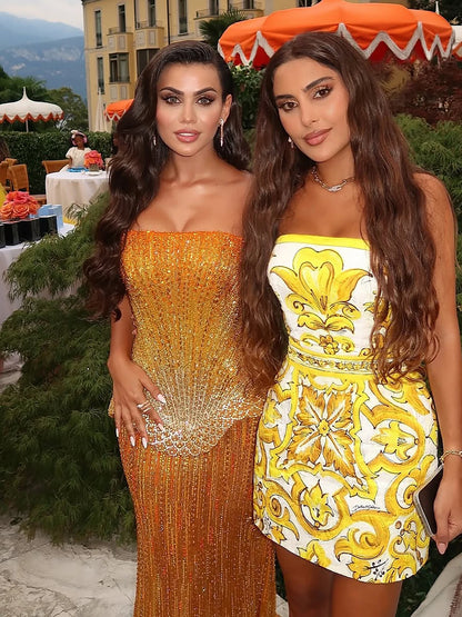 Serene Hill Arabic Orange Two Pieces Corset Evening Dress LA73444 - SERENE HILL