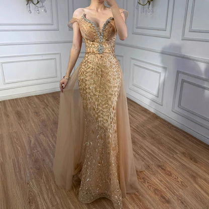 Serene Hill Pink Beaded Off Shoulder Evening Dress LA73413 - SERENE HILL
