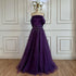 Arabia Peach Off the Shoulder A Line Satin Appliques Evening Dress Gown LA72830 - SERENE HILL
