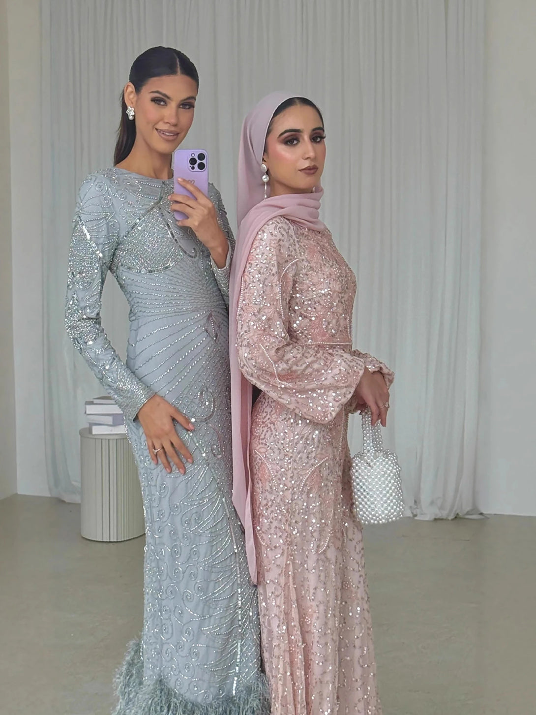 chinese dress ladies NumberSea-NumberSea Wedding Dress with Hijab Lace Beaded Mermaid Wedding Gown Cutom Made / Custom Size main image 0