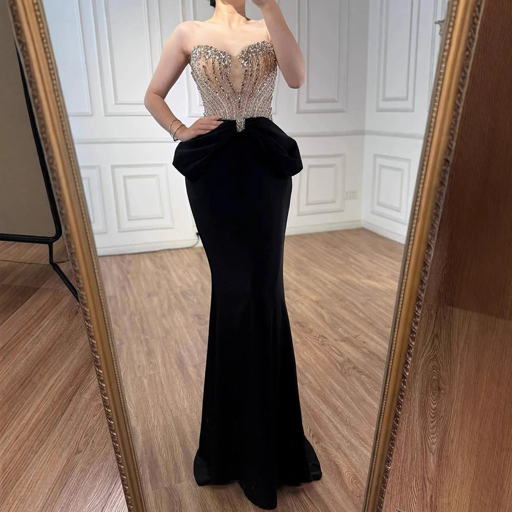 Designer Red Satin Evening Dress with Bow LA73060 - SERENE HILL