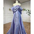Elegant Off Shoulder Lilac Evening Dress with Overskirt LA72075 - SERENE HILL