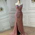 Luxury Dubai Saudi Arabic Pink Mermaid Evening Dress with High Split for Formal Occasion LA72480 - SERENE HILL