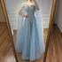 Luxury Nude Beaded Evening Dress with Cape Sleeves for Formal Occasion LA72764A - SERENE HILL