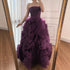 Luxury Purple 3D Rose Flower Strapless Princess Evening Dress LA73176 - SERENE HILL
