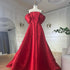 Luxury Dubai Saudi Arabia Elegant Off-Shoulder Wine Red A Line Evening Dress with Appliques Gown for Formal Occasion LA72778 - SERENE HILL