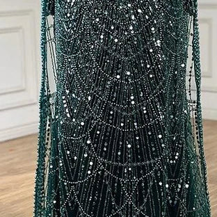 Luxury Arabic Mermaid Evening Dress with Cape Sleeves Plus SizeLA72590A - SERENE HILL