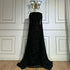 Luxury Dubai Blue Mermaid Cape Sleeve Beaded Evening Gown LA72160A - SERENE HILL
