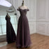 Caramel Off Shoulder A-Line Arabic Evening Dress LA72147B - SERENE HILL