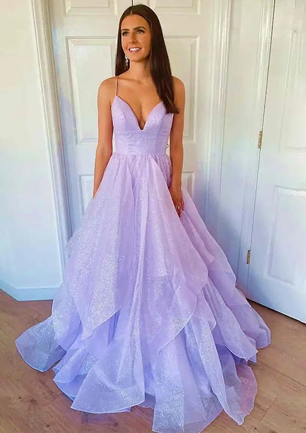 Serene Hill Arabic Lilac Elegant Spaghetti Strap Backless A-Line Prom Dress for Women | Wedding Party LA72676 - SERENE HILL