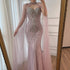 Luxury Turquoise Beaded Cape Sleeve Saudi Arabic Evening Dress LA73136A - SERENE HILL