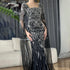 Luxury Dubai Arabic Nued Cape Sleeves Mermaid Saudi Evening Dresses Beaded Luxury Party Gowns for Formal Occasion LA72261B - SERENE HILL