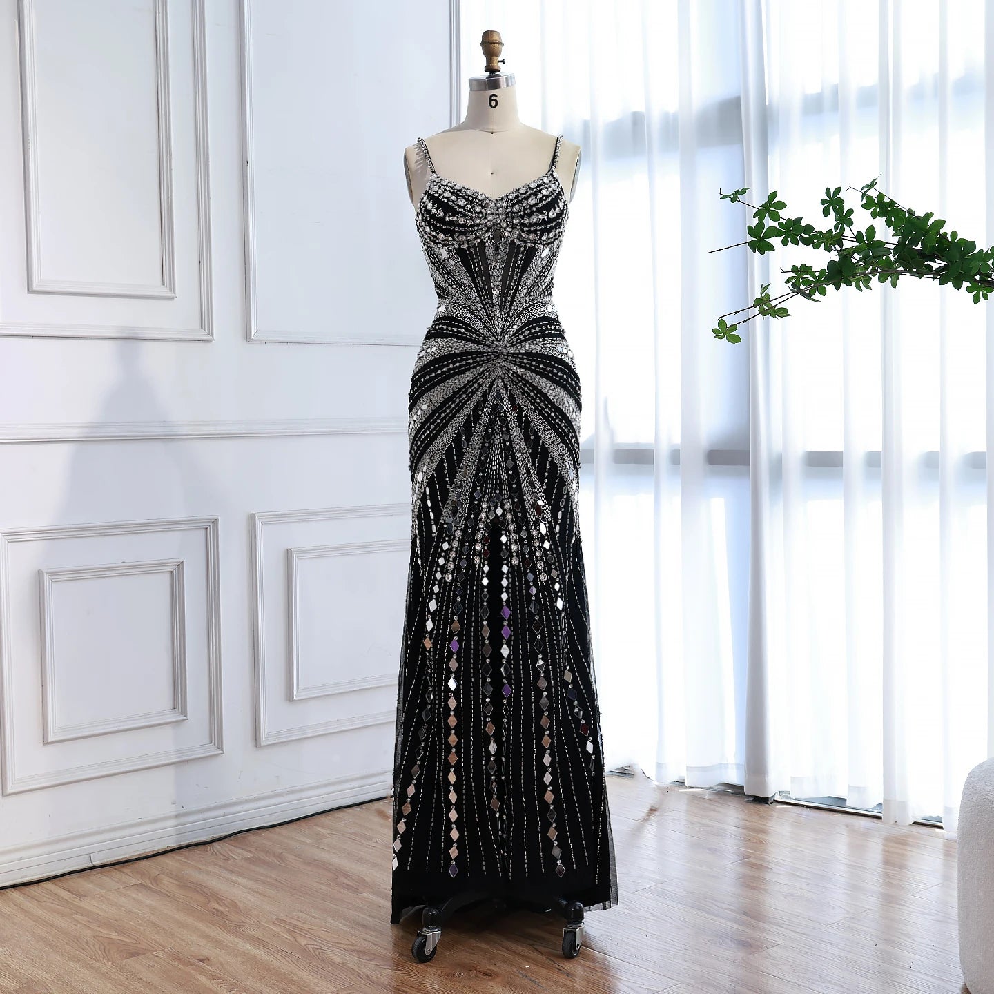 Luxury Nude Corset Beaded Mermaid Prom Dress LA72803A - SERENE HILL