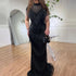 Serene Hill Grey Mermaid Luxury Evening Dresses Gowns Cap Sleeves Beading Tassel Sexy For Women Party 2025 LA70529 - SERENE HILL