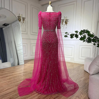 Luxury Fuchsia Evening Dress Mermaid Gown for Formal Occasion LA72774 - SERENE HILL